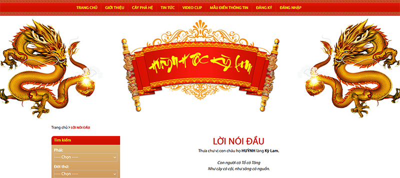 Website Gia phả online Website Gia phả online