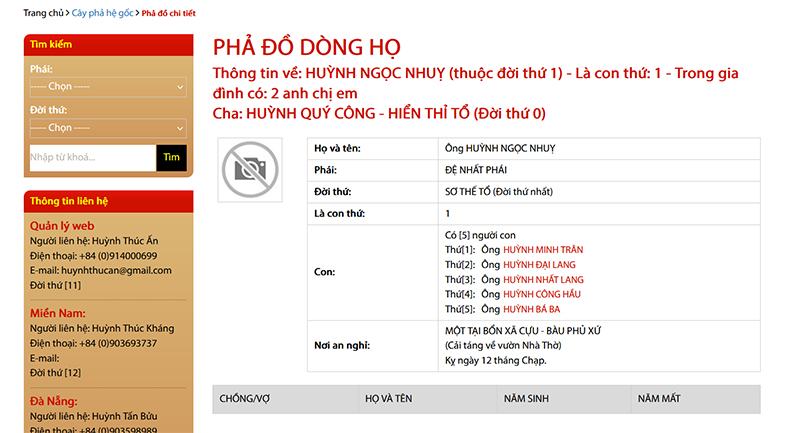 Website gia phả online phả đồ chi tiết Website gia phả online phả đồ chi tiết
